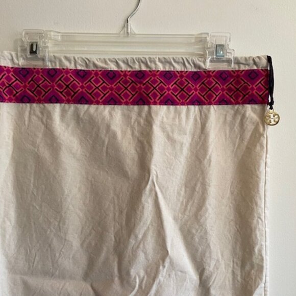 TORY BURCH Monogram Charm Large Drawstring Dust Storage Bag 26 x 15 - Picture 8 of 13